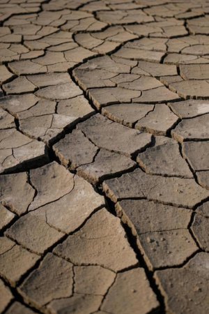 Dry cracked earth background. Global warming, climate change concept.の素材