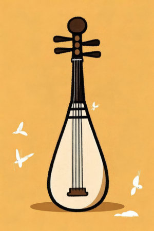 Musical instrument - balalaika. Hand drawn vector illustration.の素材