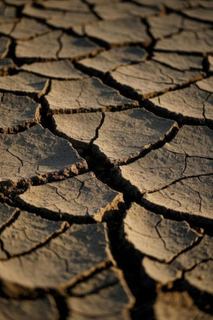 Dry cracked earth background. Global warming and climate change concept.の素材