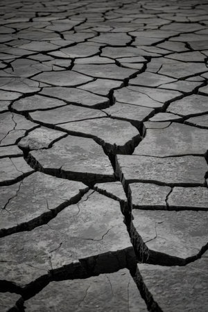 Dry cracked earth background. Global warming, climate change concept.の素材