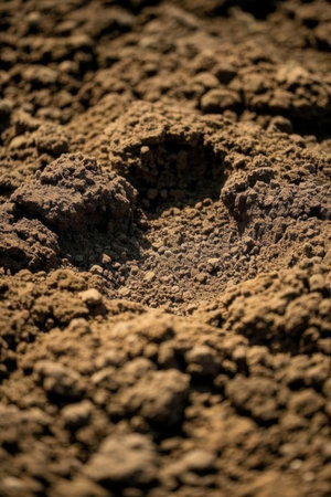 Close up of a termite hole in the ground, selective focusの素材