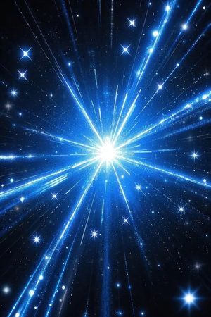 abstract background with star rays and bokeh defocused lightsの素材