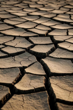 Dry cracked earth background. Global warming, climate change concept.の素材
