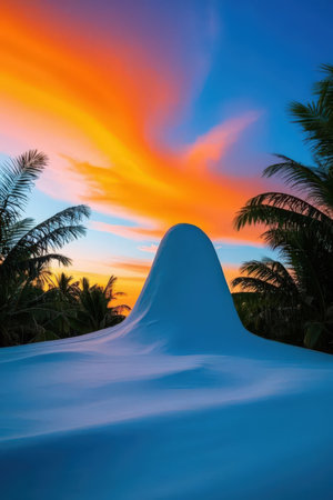 Thunderstorm in the night sky with lightning and rainclouds.の素材