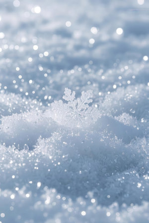 snowflakes in the close snow-up, winter backgroundの素材