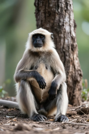 Dusky langur or Hanuman langur (Hylobates lar)の素材