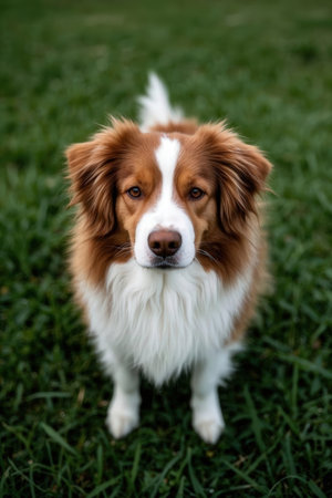 Border Collie dog in the park. Selective focus on the dogの素材