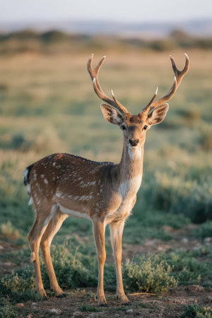 Male fallow deer in the Etosha National Park, Namibiaの素材