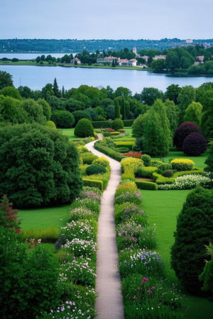 France, the picturesque Jardins du Manoir d'Eyrignac in Normandieの素材