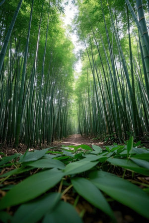Bamboo forest in Arashiyama, Kyoto, Japan.の素材