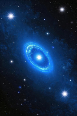 Galaxy in space with stars and nebula. 3D renderingの素材