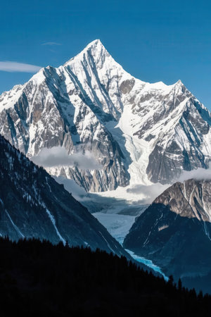 Mountains in Himalayas, Annapurna Conservation Area, Nepalの素材
