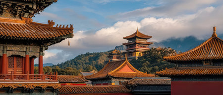 Pavilion of the Forbidden City in Beijing, China. Panoramaの素材