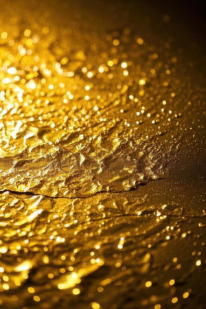 abstract golden background with some smooth lines and sparkles in itの素材