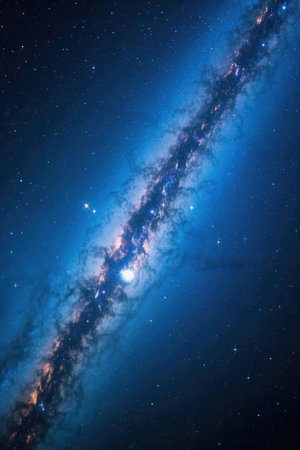 Stars and galaxy in a free space. Elements of this image furnished by NASAの素材