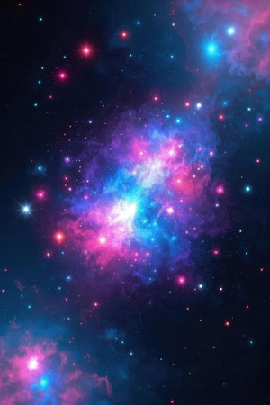 Galaxy and nebula in deep space, computer generated abstract backgroundの素材