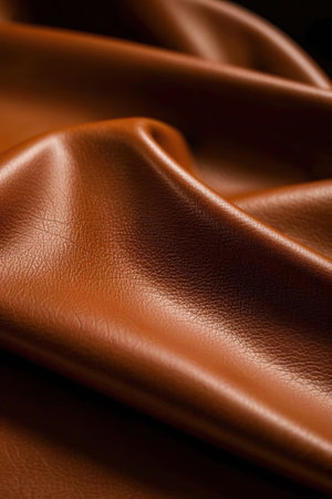 Close up of brown satin fabric texture. Abstract background for design.の素材
