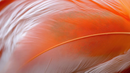 close up of a red and white bird feathers. macro photo.の素材