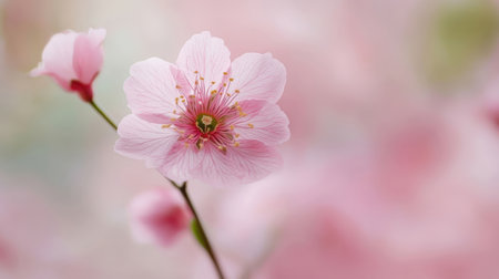 cherry blossom sakura flower with soft focus and copy spaceの素材