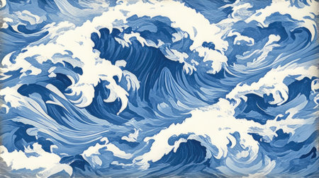 Marbled blue and white abstract background. Liquid marble ink pattern.の素材