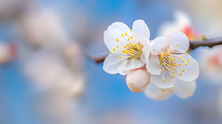 Apricot blossom in spring time. Shallow DOFの素材
