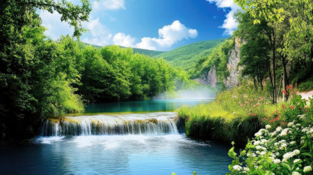 Waterfall in Plitvice Lakes National Park (Croatia)の素材
