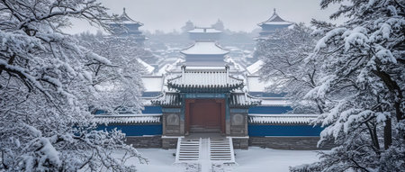 Winter scenery of Changdeokgung Palace in Seoul, South Koreaの素材