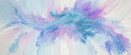 Abstract watercolor background. Colorful paint splashes on white background.の素材