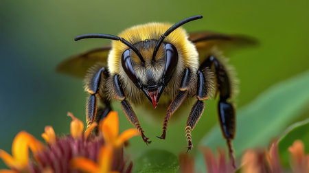 Close up of a bumblebee (Bombus terrestris)の素材
