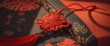 Chinese New Year Decorations - Red Embroidery.の素材