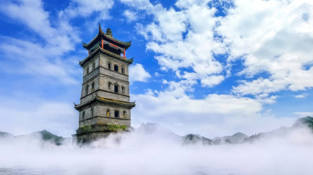 Five Pagodas in Hangzhou China.の素材