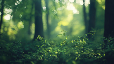 Green forest with sunlightの素材