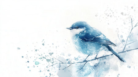 blue bird with white backgroundの素材