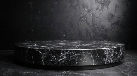 Black platform with minimalist backgroundの素材