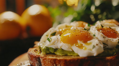 Avocado toast with eggの素材