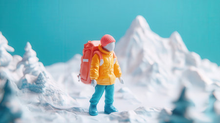 Mountain landscape with snowの素材