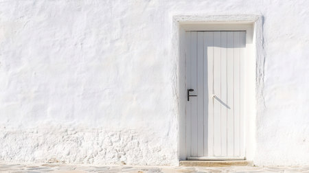 White door with minimalist backgroundの素材