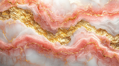 Abstract pink marble with gold veins textureの素材