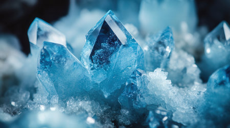 Blue crystals with realistic textureの素材