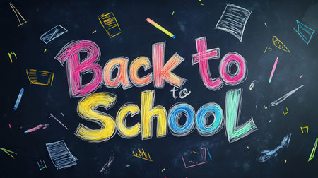 Back to School pattern with stationeryの素材