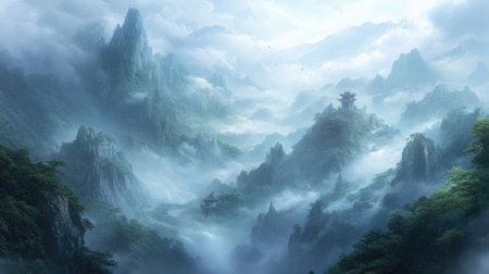 Mountain landscape with snowの素材