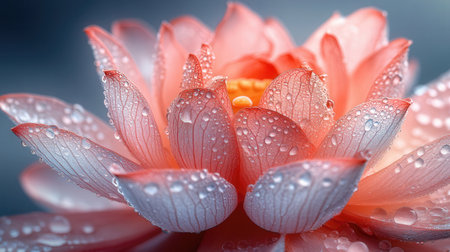 Pink lotus with water dropletsの素材