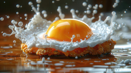 Fried egg with splashの素材