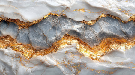 Abstract gray marble with gold veins textureの素材
