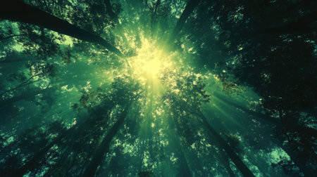 Green forest with sunlightの素材