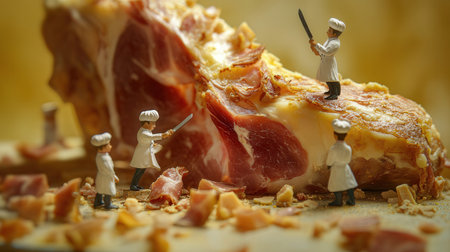 Ham with miniature figuresの素材