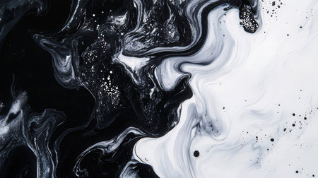 Abstract black and white marble with gold veins textureの素材