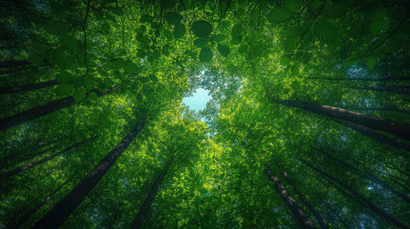 Green forest with sunlightの素材