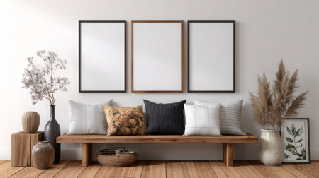 Modern living room with minimalist decorの素材