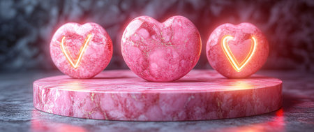 Pink heart with glowing detailsの素材